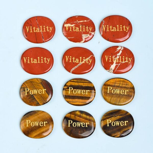 Piedra Para Aliviar el Estrés Cristal Natural Grabado Piedra Energética Meditación