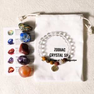 十二星座疗愈石配手链套盒滚魔石1 12 signos del zodíaco Piedras Curativas+Pulsera Conjuntos Piedras de Cristal en Bruto Piedras Mágicas Energéticas Regalos