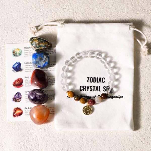 12 Zodiac Signs Healing Stones + Bracelet Sets Raw Crystal Stones Magical Energy Stones Gifts