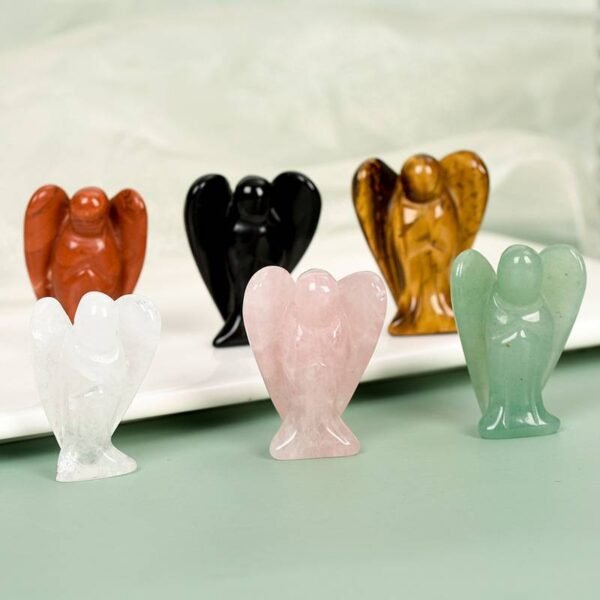 天使雕刻1.5寸1 Ángel Cristal Natural Muebles para el Hogar Cristal de Energía