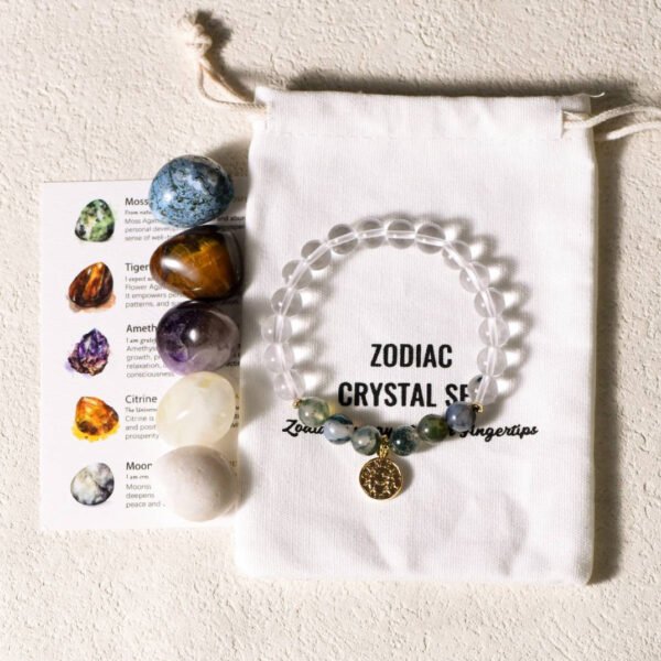 12 Zodiac Signs Healing Stones + Bracelet Sets Raw Crystal Stones Magical Energy Stones Gifts