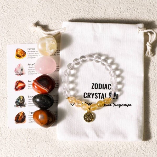 12 Zodiac Signs Healing Stones + Bracelet Sets Raw Crystal Stones Magical Energy Stones Gifts