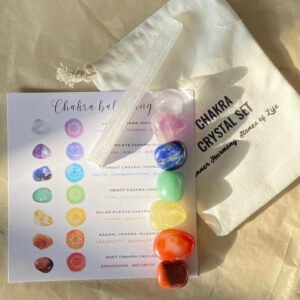 经典七脉轮疗愈石套装七彩水晶石1 Juego de Piedras Curativas de Siete Chakras Piedra Energética Piedra de Cristal Colorida Caja de Regalo