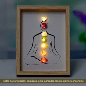 经典原石七脉轮画框灯光款2 Marco Clásico de Piedra en Bruto de Siete Chakras Estilo de Iluminación Piedra en Bruto Cristal