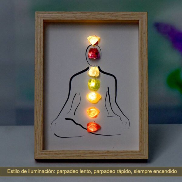 经典原石七脉轮画框灯光款2 Marco Clásico de Piedra en Bruto de Siete Chakras Estilo de Iluminación Piedra en Bruto Cristal