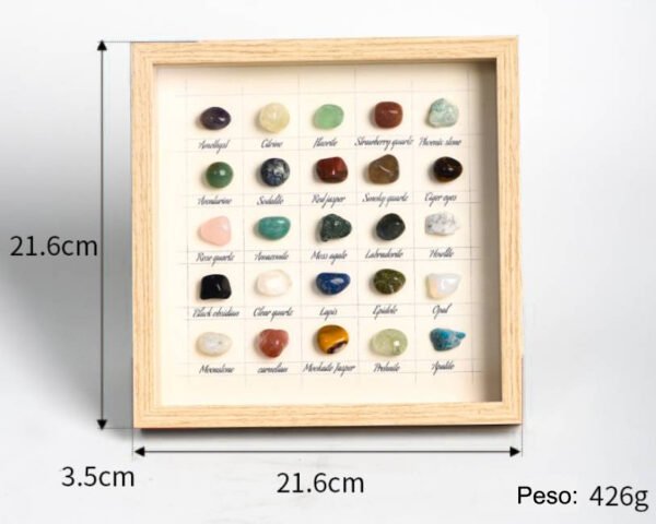 25 Tipos de Piedras Rodadas Piedra de Cristal de Energía Marco de la Foto Regalo