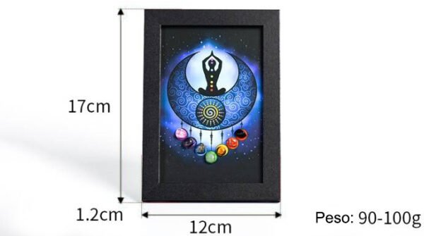 七脉轮水晶石装饰画框原石1 Piedra de Siete Chakras Piedra de Cristal Energética Marco de la Foto Decoraciones de Escritorio Regalo