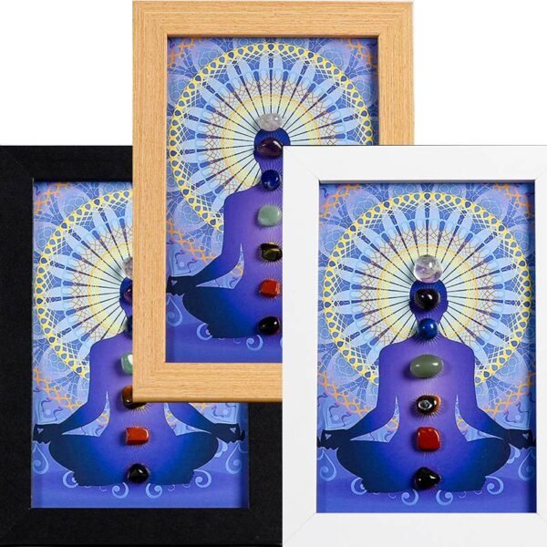 七脉轮水晶石装饰画框原石紫色1 Piedra de Siete Chakras Piedra de Cristal Energética Marco de la Foto Decoraciones de Escritorio Regalo
