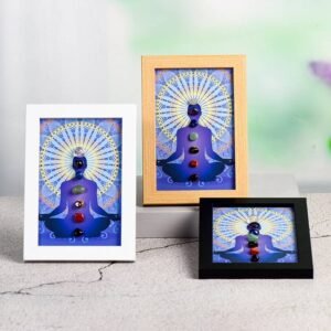 七脉轮水晶石装饰画框原石紫色2 Piedra de Siete Chakras Piedra de Cristal Energética Marco de la Foto Decoraciones de Escritorio Regalo