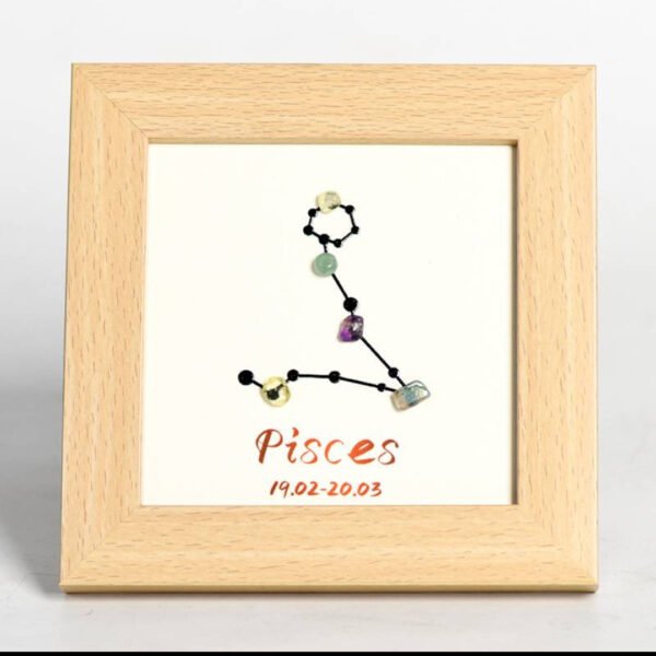 12 Signos del Zodíaco Marco de la Foto Piedra de Cristal Grava Decoraciones de Escritorio Regalos