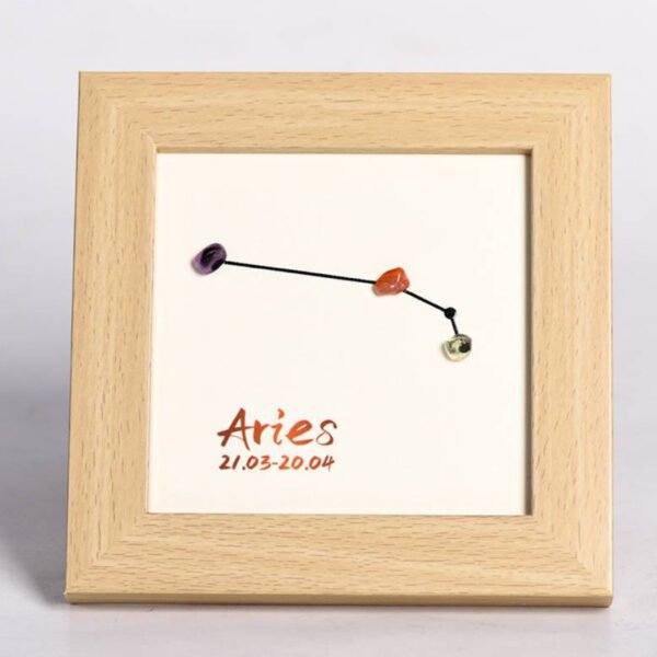 12 Signos del Zodíaco Marco de la Foto Piedra de Cristal Grava Decoraciones de Escritorio Regalos