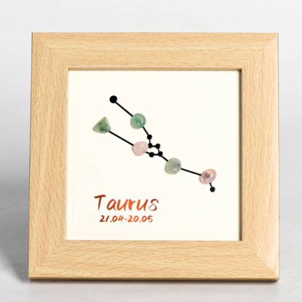 12 Signos del Zodíaco Marco de la Foto Piedra de Cristal Grava Decoraciones de Escritorio Regalos