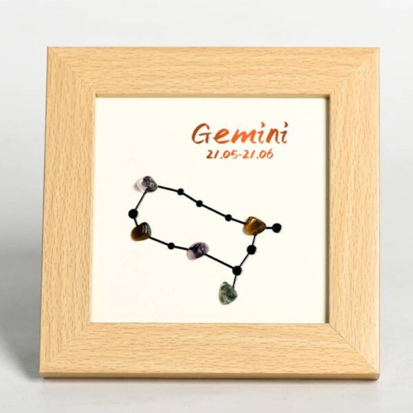 12 Signos del Zodíaco Marco de la Foto Piedra de Cristal Grava Decoraciones de Escritorio Regalos