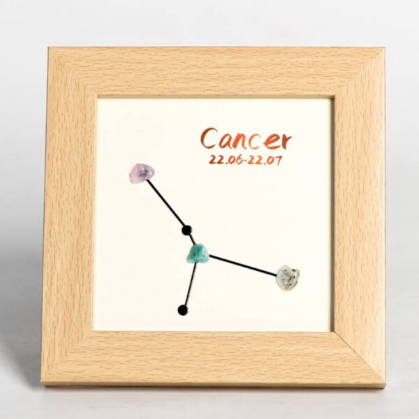 12 Signos del Zodíaco Marco de la Foto Piedra de Cristal Grava Decoraciones de Escritorio Regalos