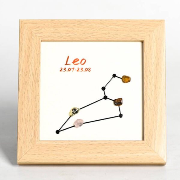 12 Signos del Zodíaco Marco de la Foto Piedra de Cristal Grava Decoraciones de Escritorio Regalos