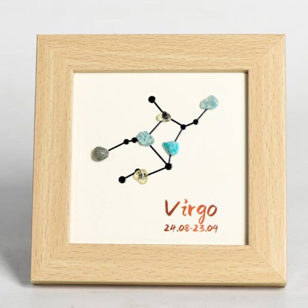 12 Signos del Zodíaco Marco de la Foto Piedra de Cristal Grava Decoraciones de Escritorio Regalos