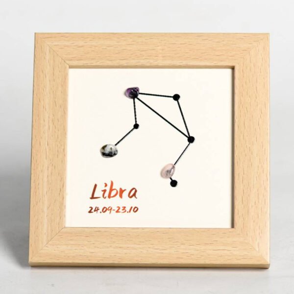 12 Signos del Zodíaco Marco de la Foto Piedra de Cristal Grava Decoraciones de Escritorio Regalos