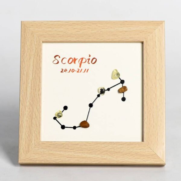 12 Signos del Zodíaco Marco de la Foto Piedra de Cristal Grava Decoraciones de Escritorio Regalos