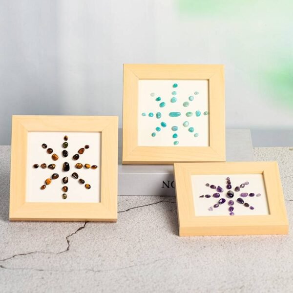 Flor Solar Piedra de Cristal Energética Marco de la Foto Decoraciones de Escritorio Regalo