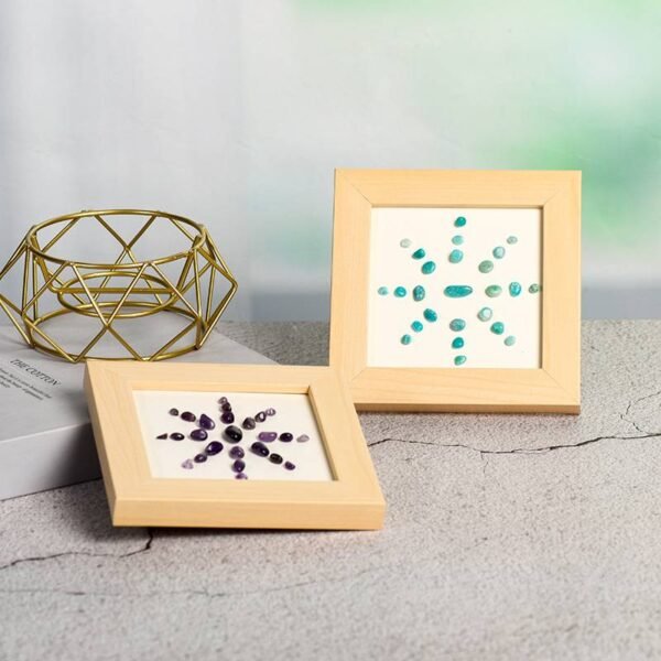 Flor Solar Piedra de Cristal Energética Marco de la Foto Decoraciones de Escritorio Regalo