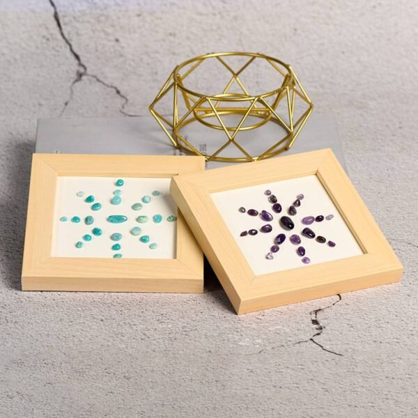 Flor Solar Piedra de Cristal Energética Marco de la Foto Decoraciones de Escritorio Regalo