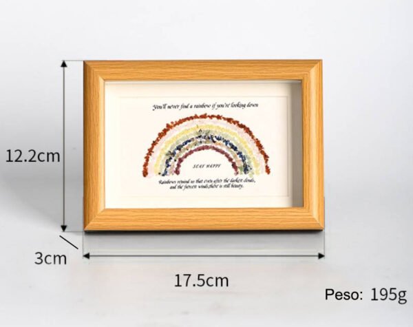 彩虹2水晶石相框原石碎石1 Rainbow II Energy Crystal Stone Photo Frame Desk Decorations Gift
