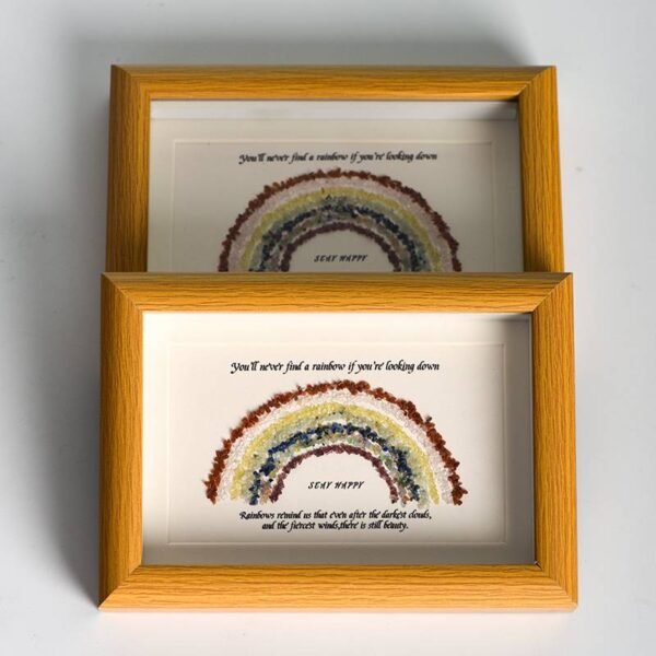 彩虹2水晶石相框原石碎石4 Rainbow II Energy Crystal Stone Photo Frame Desk Decorations Gift