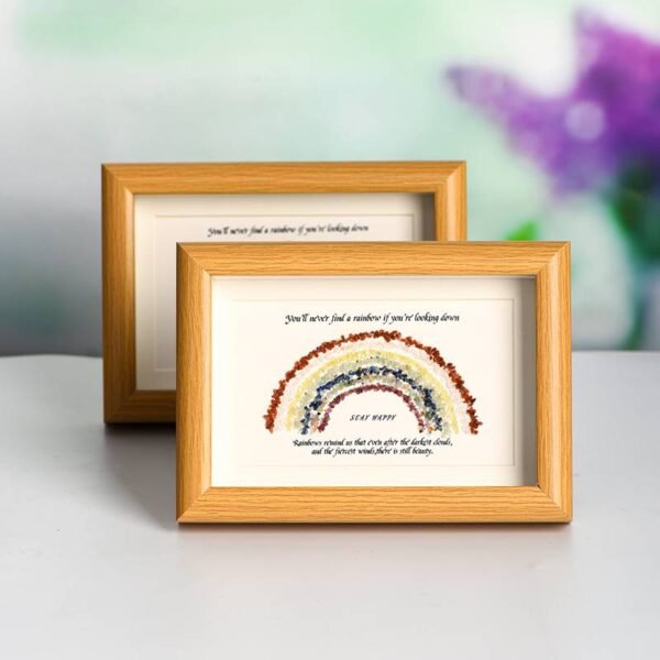 彩虹2水晶石相框原石碎石7 Rainbow II Energy Crystal Stone Photo Frame Desk Decorations Gift