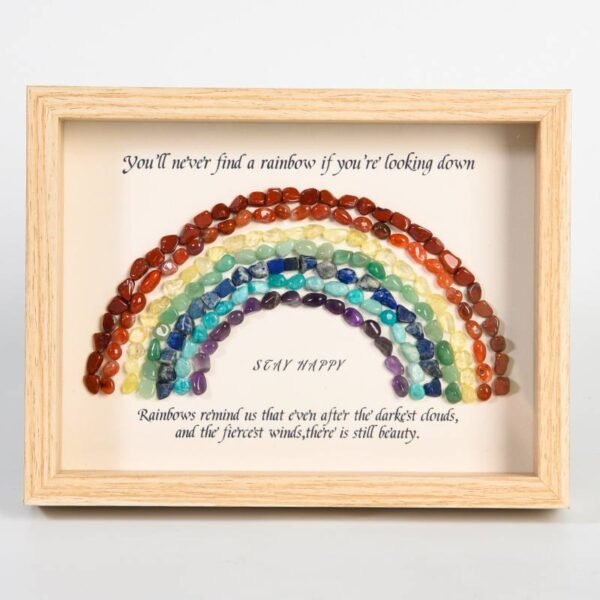 Rainbow Crystal Stone Energy Photo Frame Desk Decorations Gift