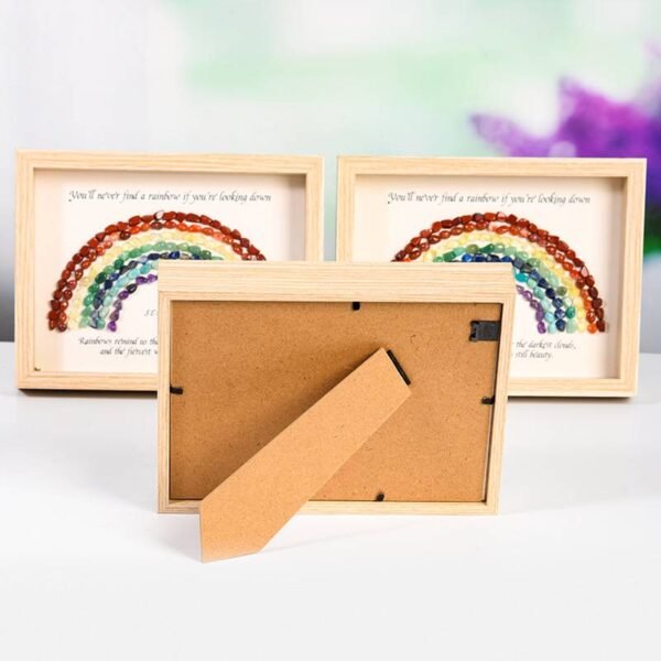Rainbow Crystal Stone Energy Photo Frame Desk Decorations Gift