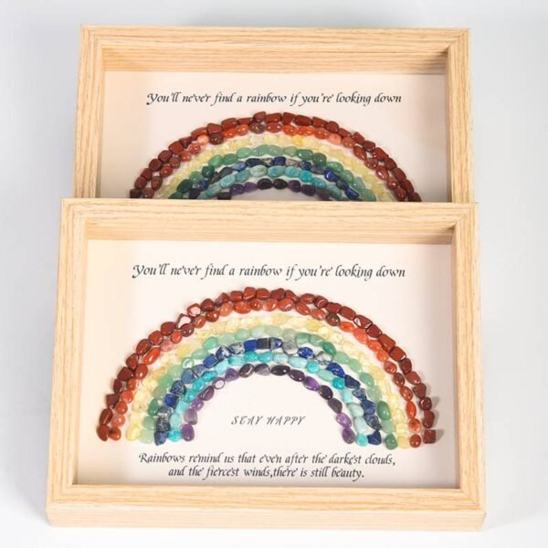 Rainbow Crystal Stone Energy Photo Frame Desk Decorations Gift