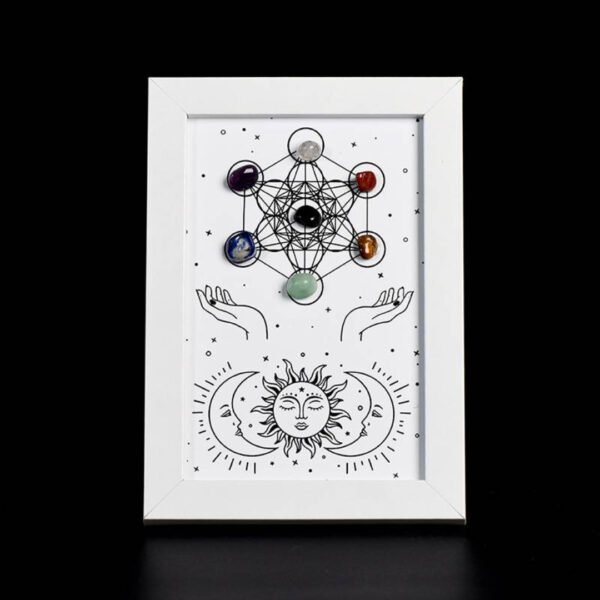 Metatrón Hexágono Sol y Luna Abeja Piedra de Cristal Energética Marco de la Foto Decoraciones de Escritorio Regalo