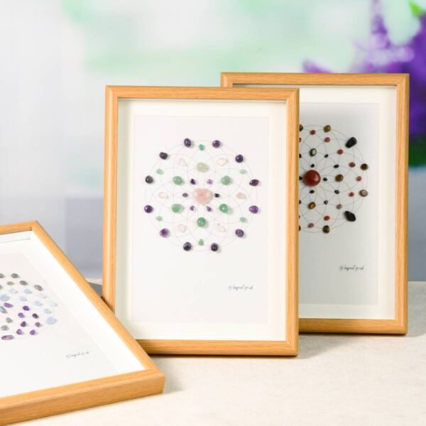 水晶阵网格画相框3 Crystal Matrix Energy Stone Crystal Stone Photo Frame Desk Decorations Gift