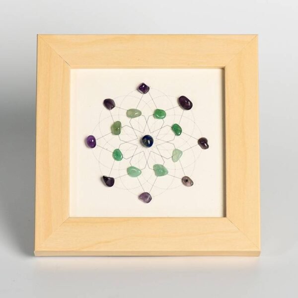 Flowers of Life Energy Crystal Stone Photo Frame Desk Decorations Gift