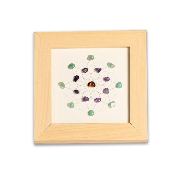 Flowers of Life Energy Crystal Stone Photo Frame Desk Decorations Gift