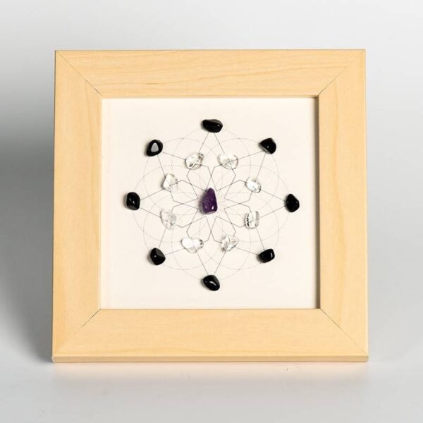 Flowers of Life Energy Crystal Stone Photo Frame Desk Decorations Gift