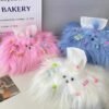 Pink tissue box with an elegant and luxurious long-haired dog design, ideal for living rooms or cars.
