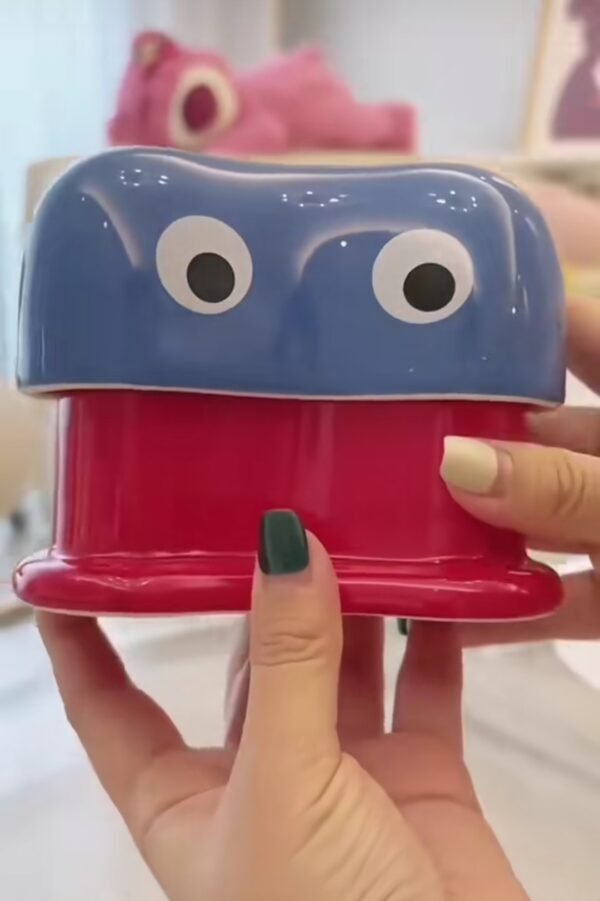 微信图片_202509021610141 Tarro de cerámica con tapa para guardar cosas con forma de ojos grandes