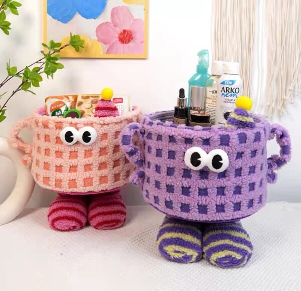 Screenshot_20250903_013753_com.taobao.taobao_edit_104579617548104 Cesta de almacenamiento tejida Piel de cordero Little Monster