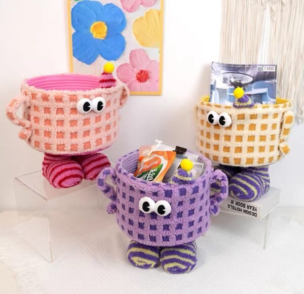 Screenshot_20250903_013956_com.taobao.taobao_edit_104585505609041 Cesta de almacenamiento tejida Piel de cordero Little Monster