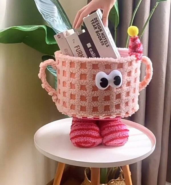 Screenshot_20250903_014803_com.taobao.taobao_edit_105200949899051 Cesta de almacenamiento tejida Piel de cordero Little Monster