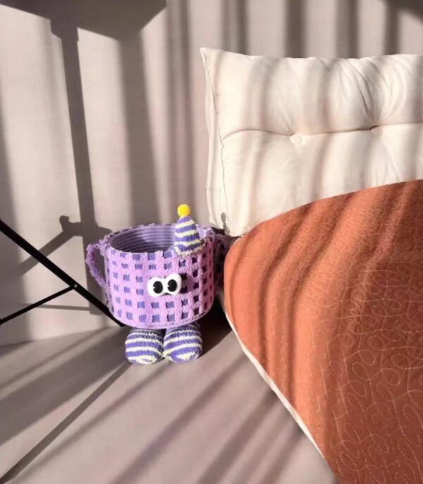 Screenshot_20250903_014840_com.taobao.taobao_edit_105206845939155 Cesta de almacenamiento tejida Piel de cordero Little Monster