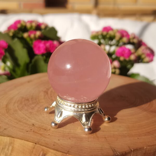 Esfera de cuarzo rosa hielo natural-Bola pulida a mano AAA+ Asterismo de 6 rayos-Bola de adivinación-Curativa de cristal Energía cristalina Regalos para parejas regalos para la familia 1 pieza