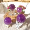 AAA+ Natural Violet Amethyst Sphere High Quality-Purple Crystal Ball-Healing Crystal Ornament-High Vibration Stone-Healing Home Decor Gift for Couples Gift for Friends Gift for Family