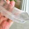 AAA+ Large Hand-Carved Clear Quartz Crystal Moon Including Base Counteracts Negativity and Energizes Positive Energy Home and Office Altar Meditation Healing Decoration Gifts for Couples Friend Gifts for Family