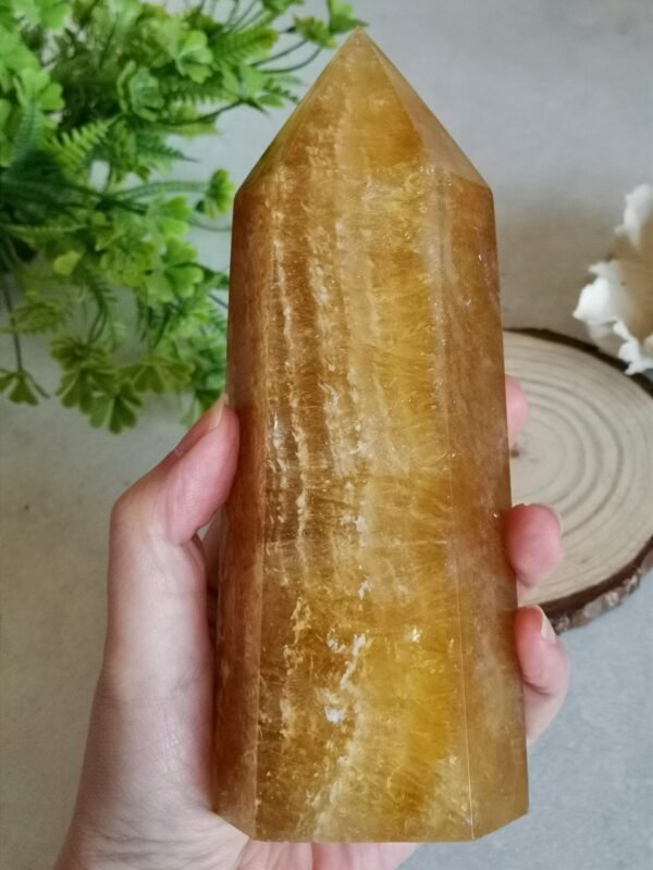 Torre tallada de fluorita dorada 1.1kg Alta calidad con numerosas puntas de cuarzo mica brillantes Regalos para parejas amigo Regalos para la familia