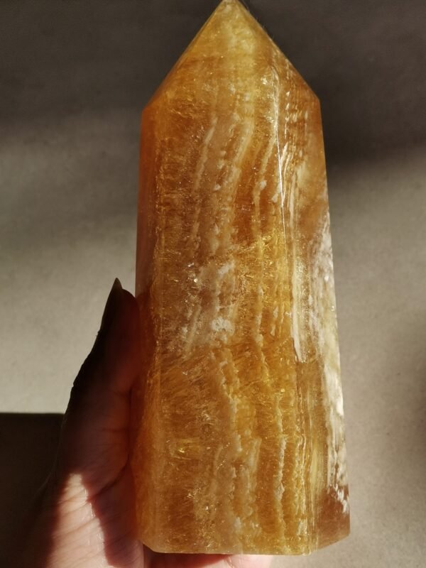 Torre tallada de fluorita dorada 1.1kg Alta calidad con numerosas puntas de cuarzo mica brillantes Regalos para parejas amigo Regalos para la familia