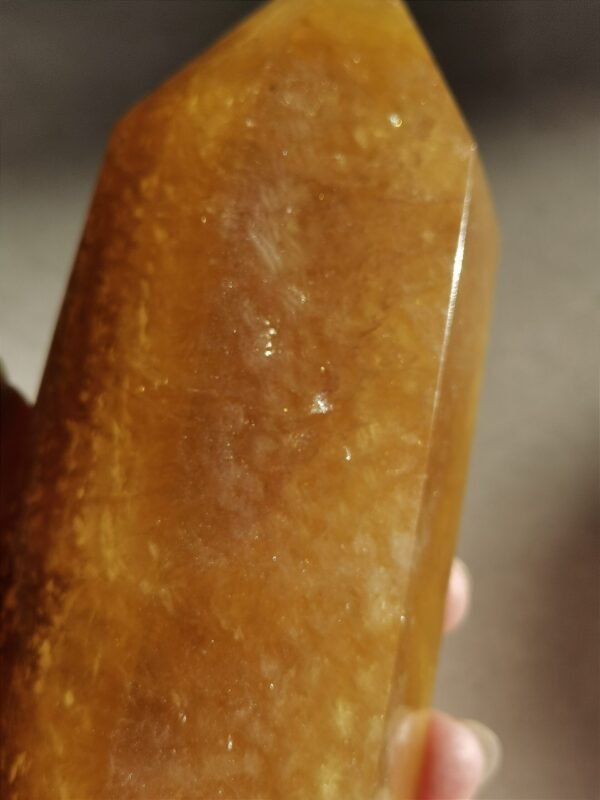 Torre tallada de fluorita dorada 1.1kg Alta calidad con numerosas puntas de cuarzo mica brillantes Regalos para parejas amigo Regalos para la familia