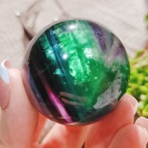 MEITU_20251130_200706490 Magnificent rainbow fluorite crystal spheres. Contains rainbow film. Thousand-layer fluorite crystal ball. Crystal energy ball. Home decor. Healing decor. Gifts for couples, friends, and family.