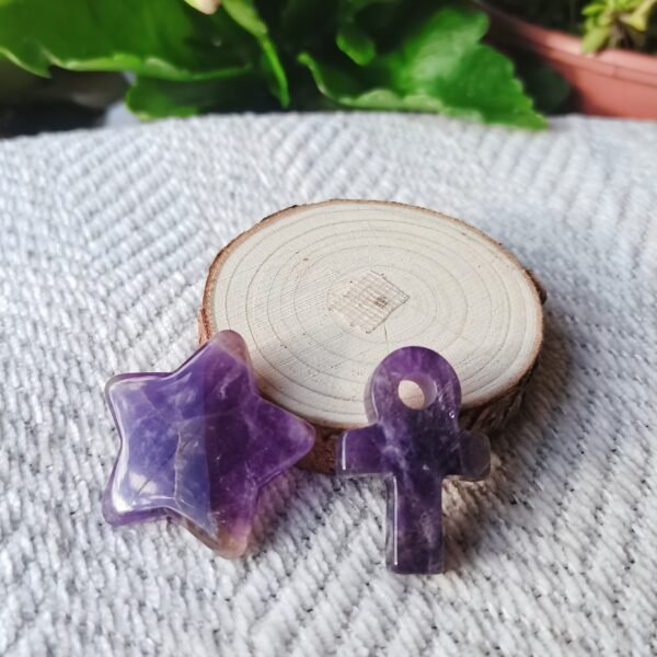 MEITU_20251130_221029885 Amethyst Star and Ankh Mini Amethyst Stars and Ankh Amethyst Star Amethyst Ankh Amethyst Crystal Star Carving Amethyst Crystal Ankh Healing Stone Energy Crystal Healing Gifts for couples friend Gifts for family